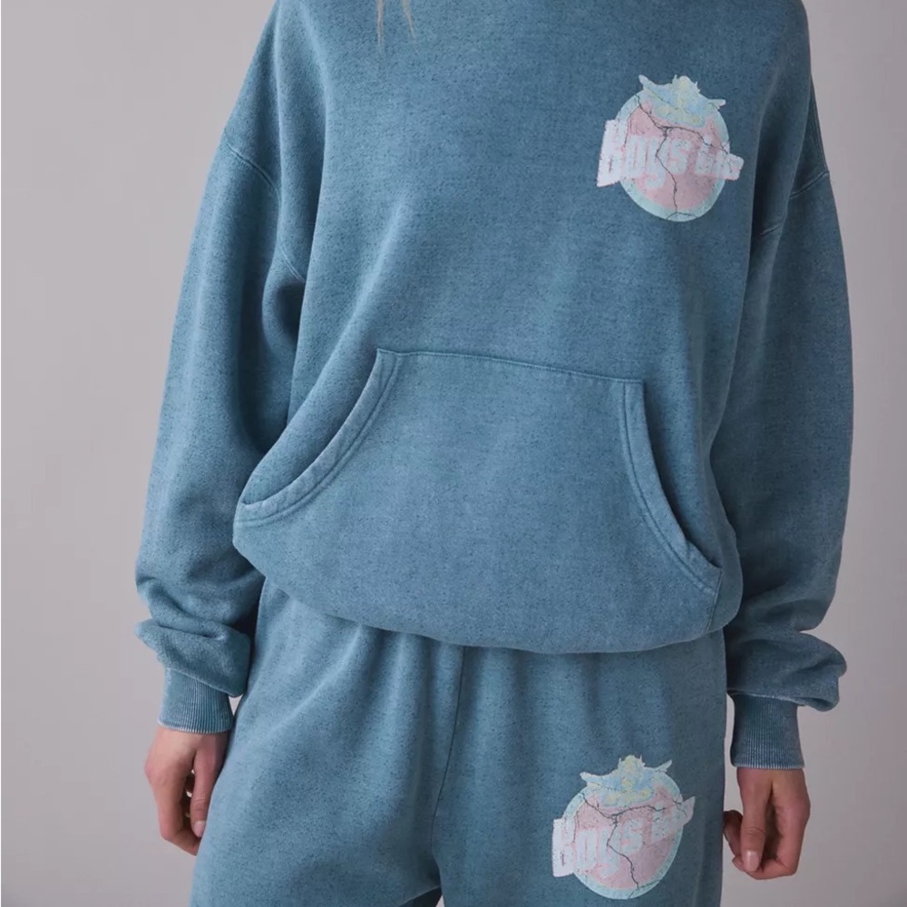 Boys Lie Teal Jogger Bottoms with Pastel Graphic